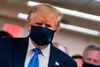 En af de meget få gange, præsident Trump har båret ansigtsmaske, var under et besøg den 11. juli på militærhospitalet Walter Reed i Bethesda, Maryland. Foto: Alex Edelman/Ritzau Scanpix