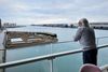 Siden 1. oktober 2020 har Jens Jørgensen kunnet betragte det strandede havnebad-projekt fra sin altan. Foto: Claus Skovholm