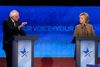 Bernie Sanders i en tidligere tv-duel med Hillary Clinton.
