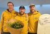 Klaus Kristiansen, Christian Popp og Kenneth Enggard fra Aarhus Watersports Complex modtog 25.000 kr. til talent -og elitearbejde. Foto: Aarhus Idrætsfond