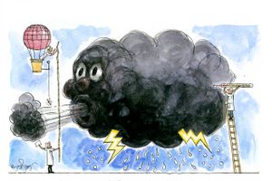 Grundige vidensbaserede vurderinger af risikoen ved stormfloder for områder i Danmark helt afgørende for, at vi kan planlægge klimatilpasning effektivt i fremtiden, hvor meget tyder på, at storme bliver hyppigere og tilmed måske også voldsommere. Illustration: Rasmus Sand Høyer