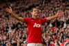 Manchester Uniteds Javier Hernandez fejrer sin scoring mod Stoke.