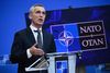 Nato’s generalsekretær, Jens Stoltenberg siger på et pressemøde, at alliancen ikke kan tvinges til at sige nej til lande, der ønsker at blive medlem af Nato. Foto: John Thys/AFP