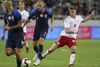 Danmarks Christian Bannis og Slovakiets Vladimir Weiss. Foto: Ronald Zak/AP