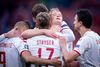 Kasper Dolberg scorede 2 mål i ottendedelsfinalen mellem Danmark og Wales på Amsterdam ArenA i Holland. Kampen endte 4-0 til Danmark. Foto: Liselotte Sabroe/Ritzau Scanpix.