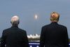 USA's præsident Donald Trump og USA's vicepræsident Mike Pence fulgte opsendelsen af SpaceX fra NASA's Kennedy Space Center i Cape Canaveral, Florida. Foto: Jonathan Ernst/Reuters
