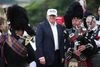 Donald Trump landede fredag på sin golfbane Turnberry ved Aberdeen i Skotland. Foto: Andrew Milligan/AP