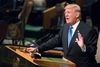 Donald Trump talte tirsdag for første gang som præsident til FN's generalforsamling. MARY ALTAFFER