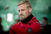 Landsholdets målmand Kasper Schmeichel understreger, at han er fodboldspiller og vil ikke blive en politisk brik i debatten om VM i fodbold. Foto: STINE BIDSTRUP