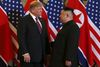 De to ledere indleder dermed deres andet topmøde, som blandt andet skal handle om nedrustning af Nordkoreas atomvåben. Foto: Leah Millis/AFP