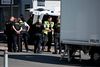 Politiet er massivt til stede. Foto: Michael Bager/Ritzau Scanpix