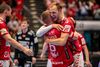 Sidste kamp om årets håndboldguld. Aalborg Håndbold Dansk Mester 2020/2021. Lukas Sandell (11) Aalborg og Sebastian Barthold (6) Aalborg.