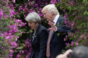Stemningen mellem Theresa May og Donald Trump var bedre, da den britiske leder besøgte den amerikanske præsident i Washington i maj. Foto: Luca Bruno/AP
