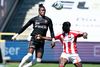 FC Midtjyllands Sory Kaba mod AaB's Jores Okore i 3F Superligakampen mellem Aab og FC Midtjylland på Aalborg Portland Park. Foto: Henning Bagger/Ritzau Scanpix
