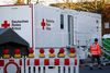 Heinsberg i Tyskland er hårdt ramt af coronavirus. Tysk Røde Kors har en mobil teststation i byen. Foto: Wolfgang Rattay/Reuters