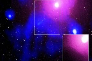 Ophiuchus galaksehoben, hvor eksplosionen har fundet sted - sat sammen af billeder fra forskellige teleskoper. Illustration: Nasa via PA