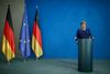 German Chancellor Angela Merkel addresses a news conference following a meeting with international economic and financial organisations at the Chancellery in Berlin, Germany May 20, 2020, on the effects of the novel coronavirus COVID-19 pandemic. Odd Andersen/Pool via REUTERS