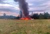 This photograph posted on a Wagner linked Telegram channel @grey_zone on August 23, 2023 and which can not be independetly verified by the AFP, reportedly shows a the wreckage of burning plane near the village of Kuzhenkino, Tver region. A private plane crashed in Moscow's Tver region and Wagner chief Yevgeny Prigozhin was on the list of passengers, Russian agencies said on August 23, 2023. (Photo by Handout / TELEGRAM/ @grey_zone / AFP) / RESTRICTED TO EDITORIAL USE - MANDATORY CREDIT "AFP PHOTO / Wagner linked Telegram channel @grey_zone " - NO MARKETING NO ADVERTISING CAMPAIGNS - DISTRIBUTED AS A SERVICE TO CLIENTS