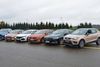 Fem fremragende biler kom også videre til finalen efter omfattende test på FDM Jyllandsringen ved Silkeborg. Fra venstre: Volvo XC60, Ford Fiesta, Honda Civic, VW Polo og Opel Insignia. Foto: Christian Schacht