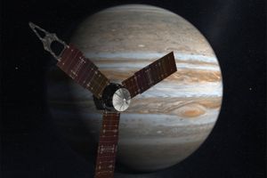 Juno har på de fem år, rejsen har taget, bevæget sig fra jorden og næsten tre milliarder kilometer op gennem verdensrummet via andre planeter for at komme frem til destinationen.