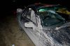 Porschen som den så ud efter de vrede argentinere havde været efter den med sten.