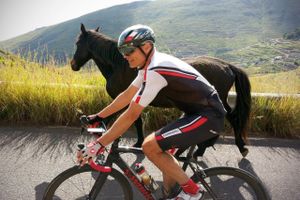 Ekstra hestekræfter. Hesten her fulgte artiklens forfatter på en cykeltur et stykke af vejen op gennem Tabayesco-dalen i det nordøstlige Lanzarote. Foto: Ole Loumann