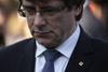 Cataloniens præsident, Carles Puigdemont, har udsat sit klare svar og har tre dage til at tænke i. Foto: AP/Manu Fernandez.