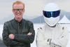 Chris Evans, her fotograferet ved siden af den gamle The Stig, er løbet ind i et hav af problemer med det nye Top Gear. Foto: PR