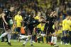 Glade FC Midtjyllandspillere efter sejren i pokalfinalen over Brøndby. Foto: Jens Dresling