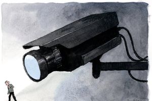 Regeringen er på vej med 12 nye tryghedsskabende initiativer, hvor trygheden udelukkende består af overvågning, kontrol og forbud, mener Anders Paabøl Christensen. Arkivtegning: Rasmus Sand Høyer