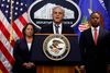 Den amerikanske justitsminister, Merrick Garland, fredag under pressemødet i Washington. Foto: Evelyn Hockstein/Reuters