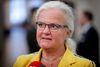 Doorstep i Finansministeriet om delaftale i sundhedsforhandlingerne. Dansk Folkepartis Liselott Blixt.