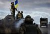 Ukrainske soldater på en militærbase i Kramatorsk i Donetsk regionen.