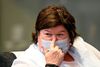 Belgiens sundhedsminister Maggie De Block på pressemødet. Foto: Dirk Waem/Pool via REUTERS