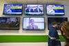 Tv-skærme på nyhedskanalen RT. Foto: Jevgenij Bjatov/RIA Novosti
