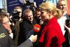 Helle Thorning-Schmidt ankommer til Tangkrogen i Aarhus.