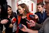 Pia Olsen Dyhr på vej ind til gruppemøde i SF. Hvis ikke andre melder sig inden torsdag, skal hun finde vejen ud af SF’s krise – som partiets nye formand. Foto: Jens Dresling
