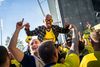 Brøndbys fanklub havde før kampen sendt opfordringer til, at tilhængerne blev testet og læste godt op på coronaretningslinjerne. Foto: Martin Sylvest/Ritzau Scanpix