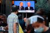 Overalt i USA fulgte man med i den ophidsede debat natten til onsdag dansk tid mellem Donald Trump og Joe Biden. Foto: Mario Tama/AFP