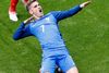 Antoine Griezmann fejrer en scoring for Frankrig i EM-opgøret mod Irland. Foto: Michael Sohn/AP