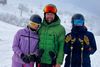 Rasmus Lundby på ski med sine to døtre. Privatfoto