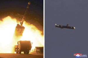 Missiler fløj 1500 kilometer, før de ramte deres mål, skriver det statslige nyhedsbureau i Pyongyang. 