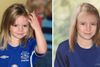Til venstre ses et fotografi af den treårige Madeleine McCann, til højre er et bud på, hvordan hun kan se ud i dag - hvis hun er i live.
