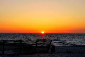 Solnedgang over Læsø. Det sted i Danmark, hvor solen i gennemsnit skinner mest. Arkivfoto.