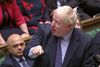 Boris Johnson snakkede for sin sag lørdag aften. Foto: Parliament TV via REUTERS
