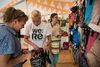 Teltene står på festivalpladsen, siden samles de af Højbjerg firmaet We:Re, som Cille Hjort ejer, og sendes til produktion i Letland, inden de genbrugte telte sælges som tasker. Foto: Joachim Ladefoged