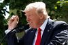 Præsident Donald Trump viser med fingrene, hvor meget han mener, at temperaturen er steget, på det pressemøde i juni 2017, hvor han meddelte, at han ville trække USA ud af klimaaftalen. Nu er det amerikanske exit en realitet. Foto: Joshua Roberts/Reuters