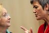 Østrigs finansminister Maria Fekter og Danmarks økonomiminister Margrethe Vestager under topmødet.
