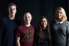 Fire elevrådsformænd har ordet. Fra venstre er det Thomas Bach Nielsen, Katrinebjergskolen, Hjalmar Boas, Lystrup Skole, Anna Thorstenson, Virupskolen, og Emma Andersen, Den Fri Hestehaveskole og midtjysk bestyrelsesmedlem i Danske Skoleelever. Foto: Jens Henrik Daugaard.
