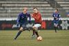 Gustav Isaksen (tv.) i kamp for FC Midtjylland mod Manchester United i U19 Youth League på MCH Arena i marts 2019. Siden da er ungdomslandsholdsspilleren brudt igennem på førsteholdet hos FC Midtjylland. Foto: Claus Bonnerup